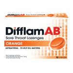 DIFFLAMAB SORE THROAT LOZENGES ORANGE 12'S