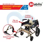 PROLIFE ALUMINUM SUPER LIGHTWEIGHT TRANSPORT WHEELCHAIR MO-863LABJ - Image 3