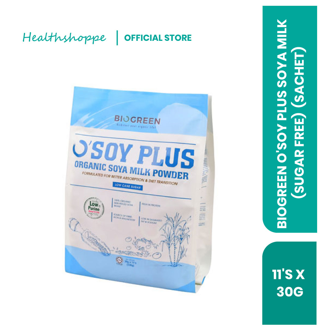 2026-BIOGREEN-O'SOY-PLUS-SOYA-MILK-(SUGAR-FREE)--(SACHET) BIOGREEN O'SOY PLUS SOYA MILK (SUGAR FREE) - 11'S X 30G (SACHET) - Image 1
