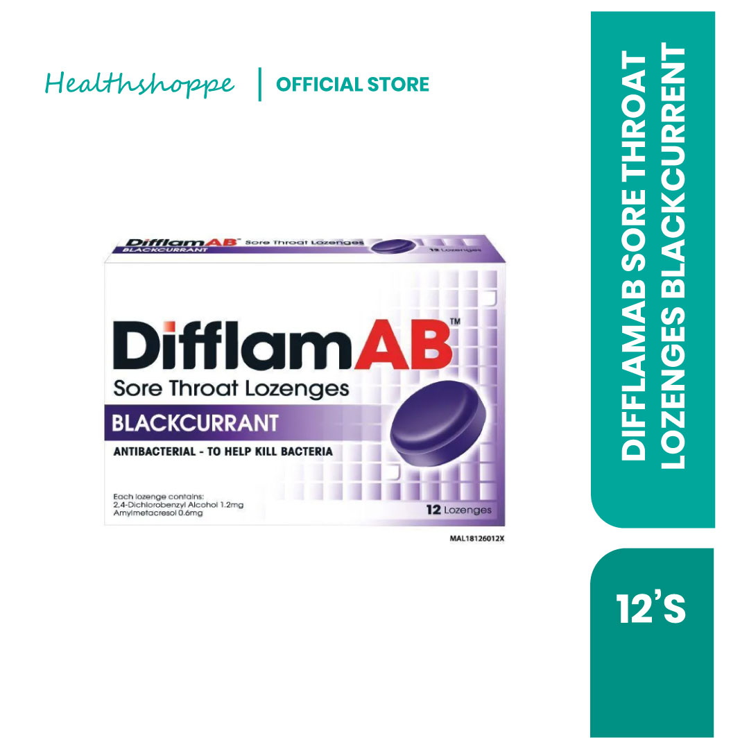 2026--DIFFLAMAB-SORE-THROAT-LOZENGES-BLACKCURRENT-12'S DIFFLAMAB SORE THROAT LOZENGES BLACKCURRENT 12'S - Image 1