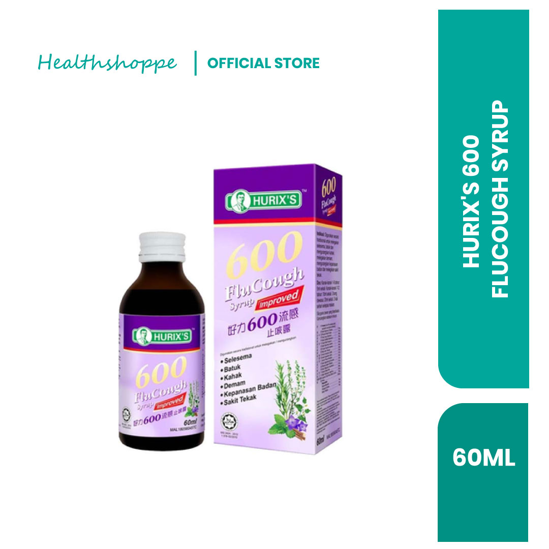 2026-HURIX'S-600-FLUCOUGH-SYRUP-60ML HURIX'S 600 FLUCOUGH SYRUP IMPROVED 100ML | 60ML - Image 1